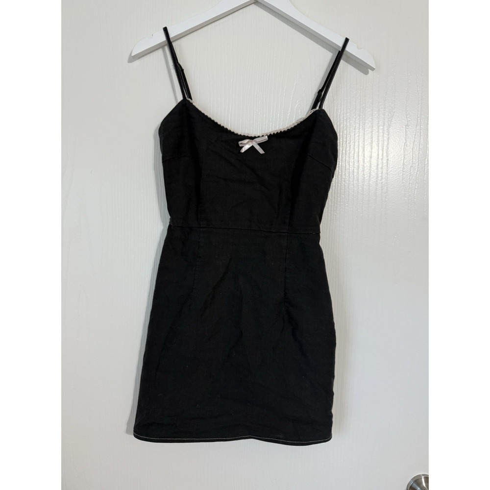 Urban Outfitters Sleeveless‎ Black Mini Dress With Lace Trim Size XS